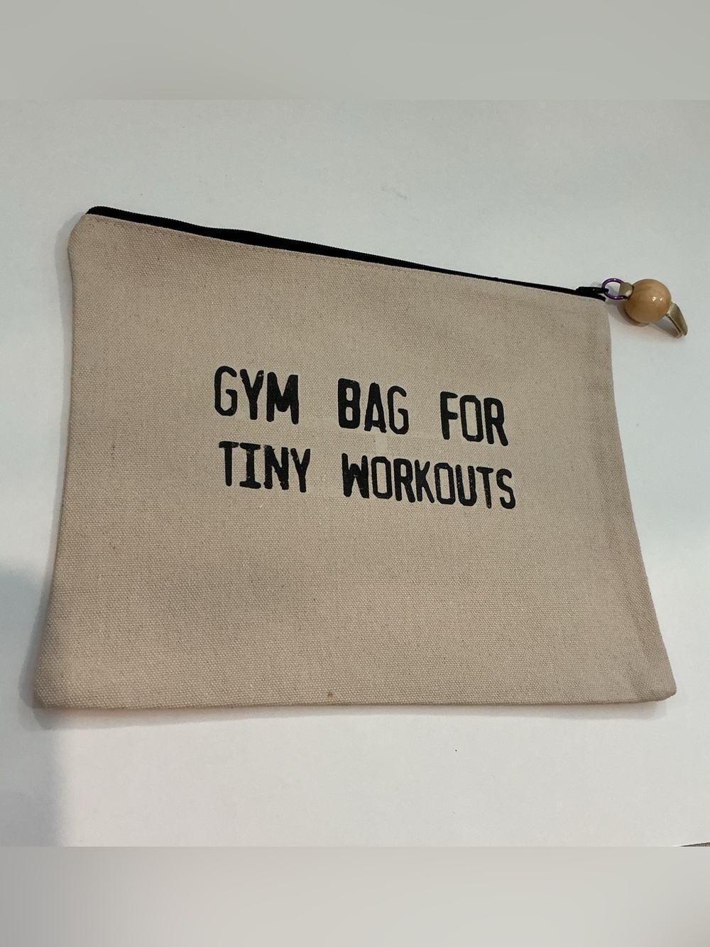 MARCIA MADE IT Gym Bag For Tiny Workouts Canvas Zip Pouch - Natural